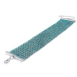 Top quality blue Swiss CZ diamond multi row fall bracelet 